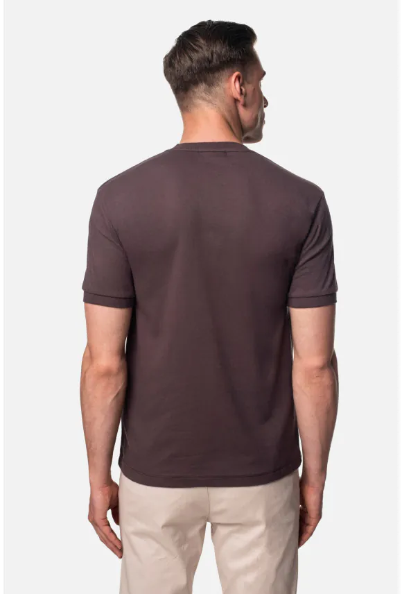 T SHIRT MORAND BRĄZOWY 0001 Z BAWEŁNY TYPU PIKA
