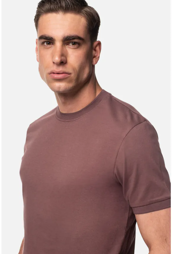 T SHIRT MORAND FIOLETOWY Z BAWEŁNY TYPU PIKA