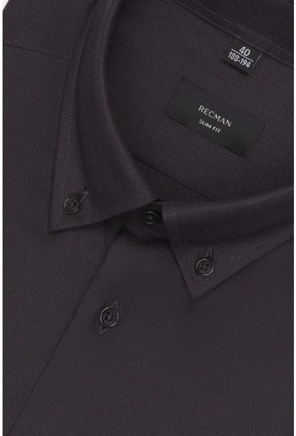 KOSZULA FORMENTO 3258D DŁUGI RĘKAW SLIM FIT GRAFITOWA FLANELOWA