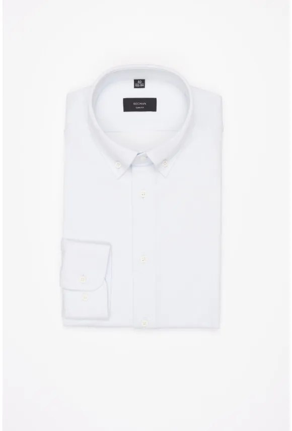 KOSZULA CORSINI 3314D DŁUGI RĘKAW SLIM FIT BŁĘKITNA Z BAWEŁNY