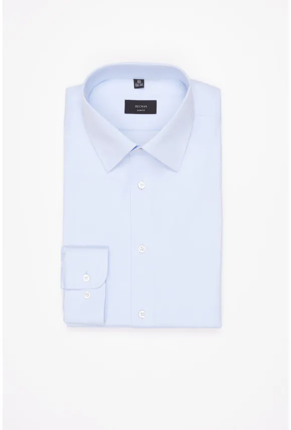 KOSZULA CORSINI 3346D DŁUGI RĘKAW SLIM FIT BŁĘKITNA Z BAWEŁNY