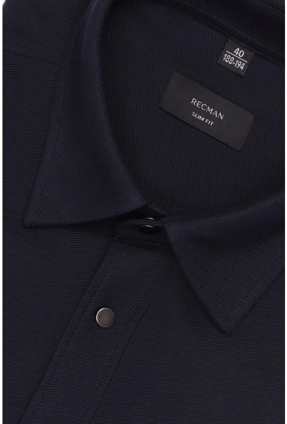 KOSZULA FORMENTO 3345D DŁUGI RĘKAW SLIM FIT GRANATOWA Z BAWEŁNY