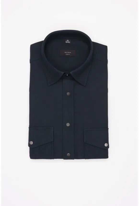 KOSZULA FORMENTO 3345D DŁUGI RĘKAW SLIM FIT ZIELONA Z BAWEŁNY