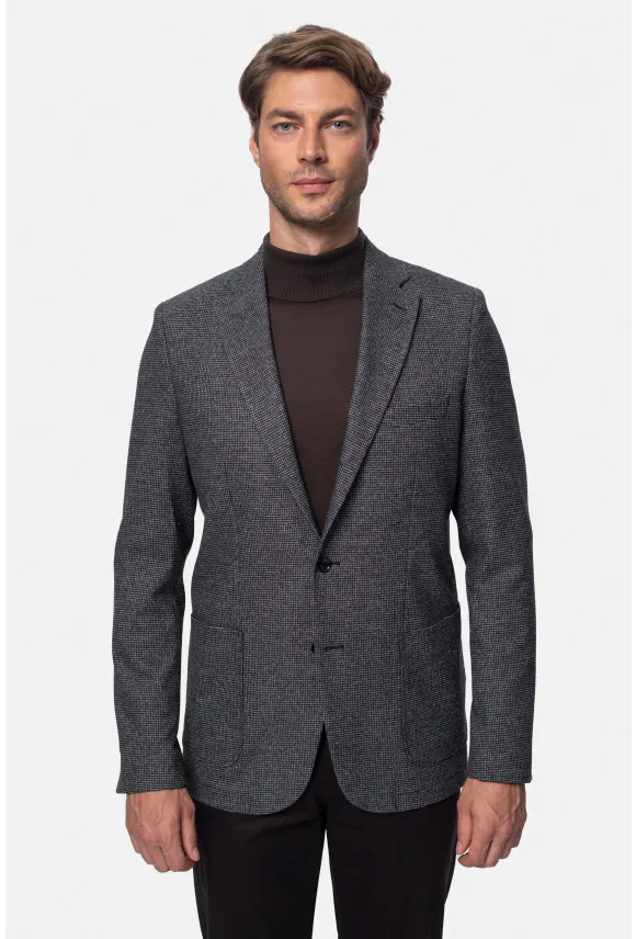 MARYNARKA GIDLOW CZARNA SLIM FIT JEDNORZĘDOWA
