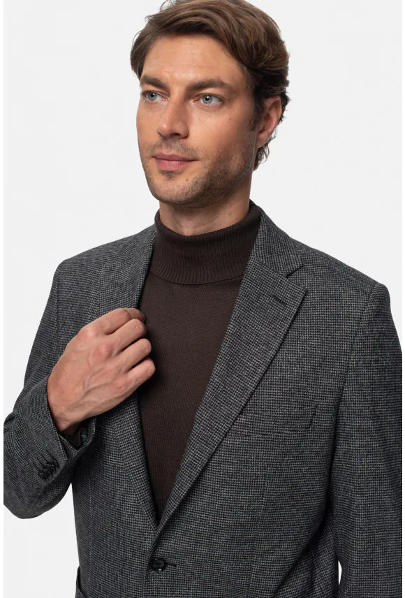 MARYNARKA GIDLOW CZARNA SLIM FIT JEDNORZĘDOWA