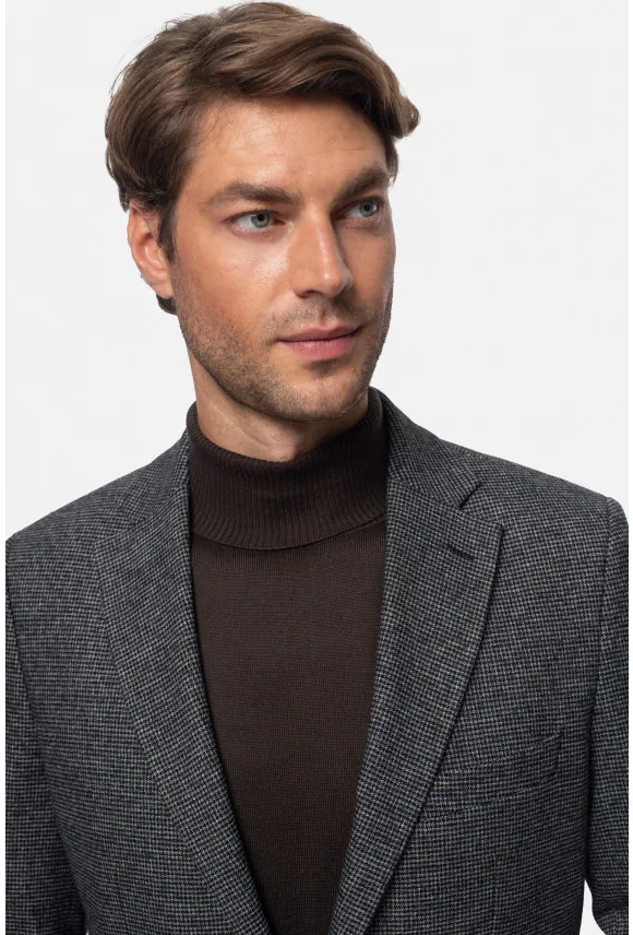 MARYNARKA GIDLOW CZARNA SLIM FIT JEDNORZĘDOWA