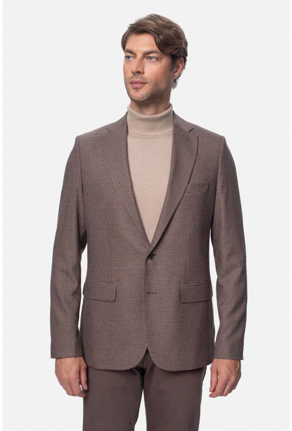MARYNARKA PERETA BRĄZOWA SLIM FIT JEDNORZĘDOWA