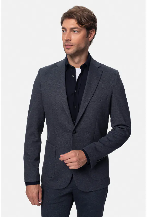 MARYNARKA ALONOS GRANATOWA SLIM FIT JEDNORZĘDOWA
