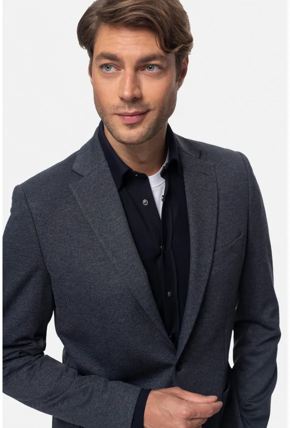MARYNARKA ALONOS GRANATOWA SLIM FIT JEDNORZĘDOWA