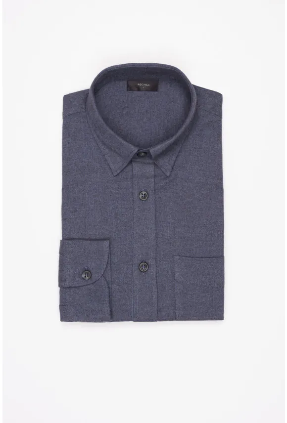KOSZULA FORMENTO 3348C DŁUGI RĘKAW SLIM FIT NIEBIESKA FLANELA