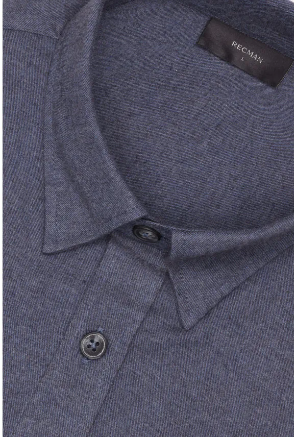 KOSZULA FORMENTO 3348C DŁUGI RĘKAW SLIM FIT NIEBIESKA FLANELA