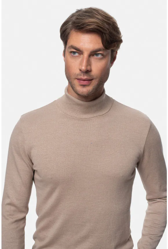 SWETER GROTTON GOLF BEŻOWY 0003 Z BAWEŁNĄ