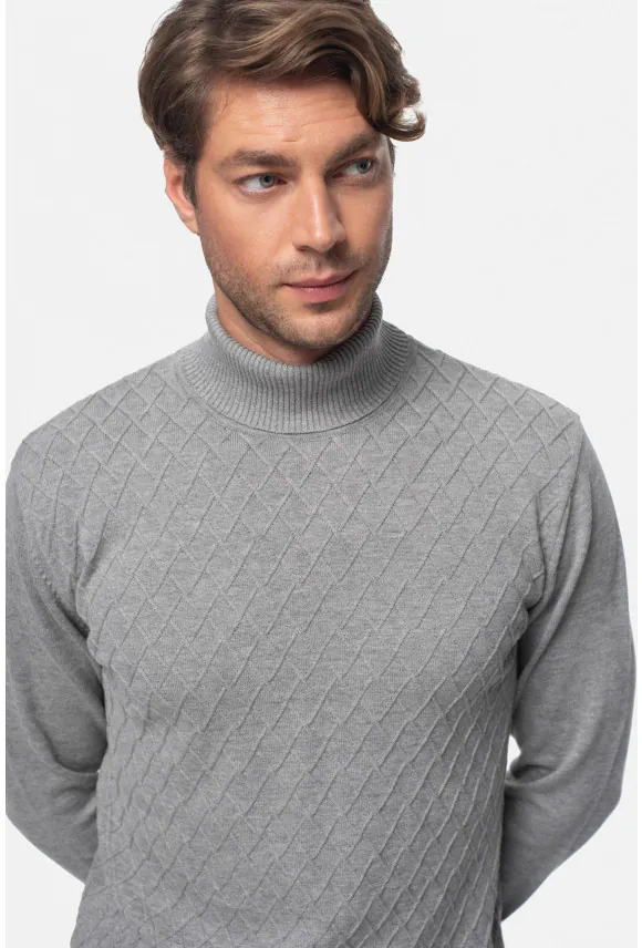 SWETER RODENAS GOLF SZARY Z BAWEŁNĄ