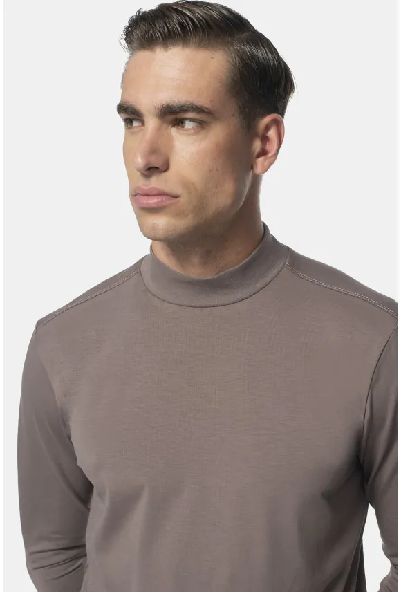 BLUZA ALDEA PÓŁGOLF BEŻOWA 0001 Z BAWEŁNY