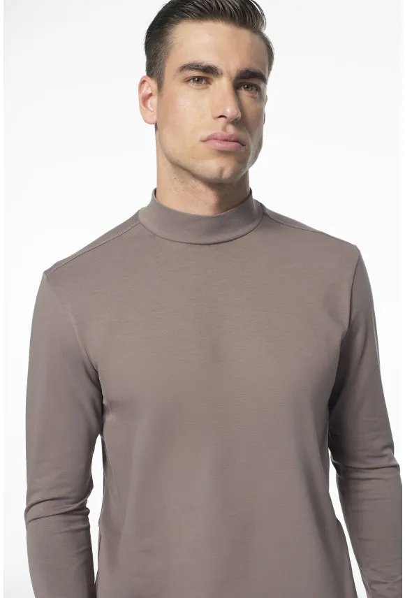 BLUZA ALDEA PÓŁGOLF BEŻOWA 0001 Z BAWEŁNY