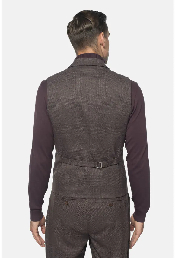 KAMIZELKA RABADE SLIM FIT BRĄZOWA JEDNORZĘDOWA