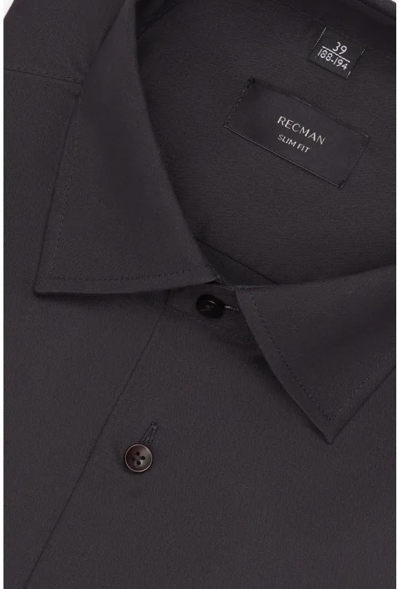 KOSZULA VERSONE 3292 DŁUGI RĘKAW SLIM FIT GRAFITOWA Z BAWEŁNY