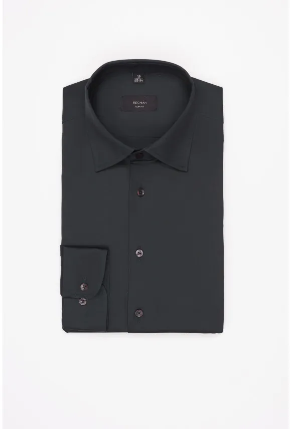 KOSZULA VERSONE 3292 DŁUGI RĘKAW SLIM FIT ZIELONA Z BAWEŁNY