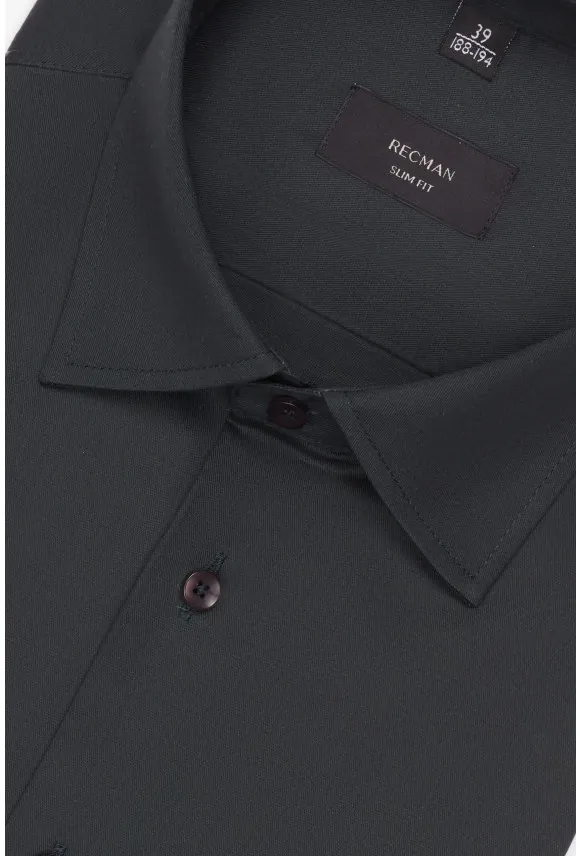 KOSZULA VERSONE 3292 DŁUGI RĘKAW SLIM FIT ZIELONA Z BAWEŁNY