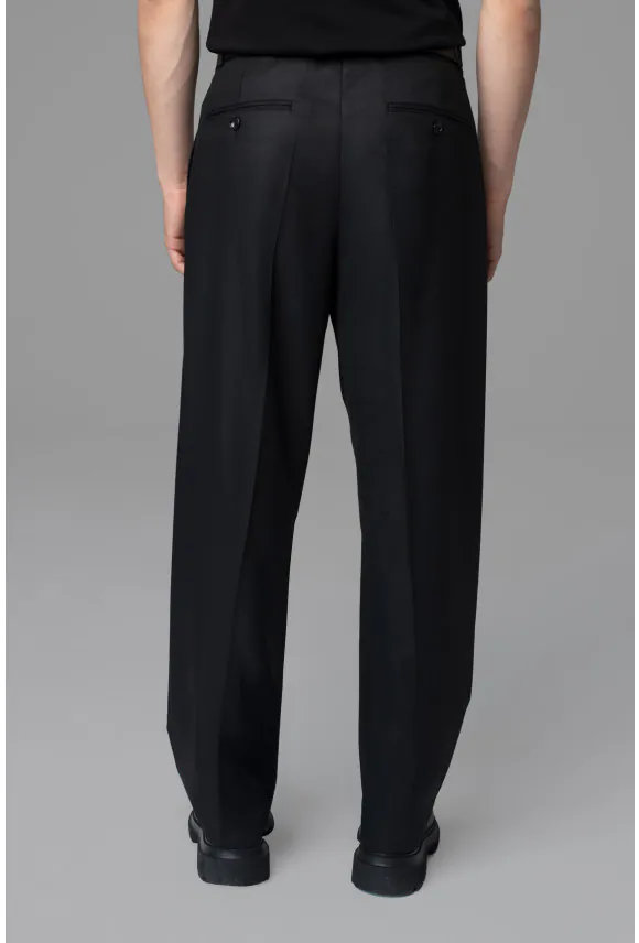 SPODNIE UN:NERO WIDE LEG STRAIGHT CZARNE