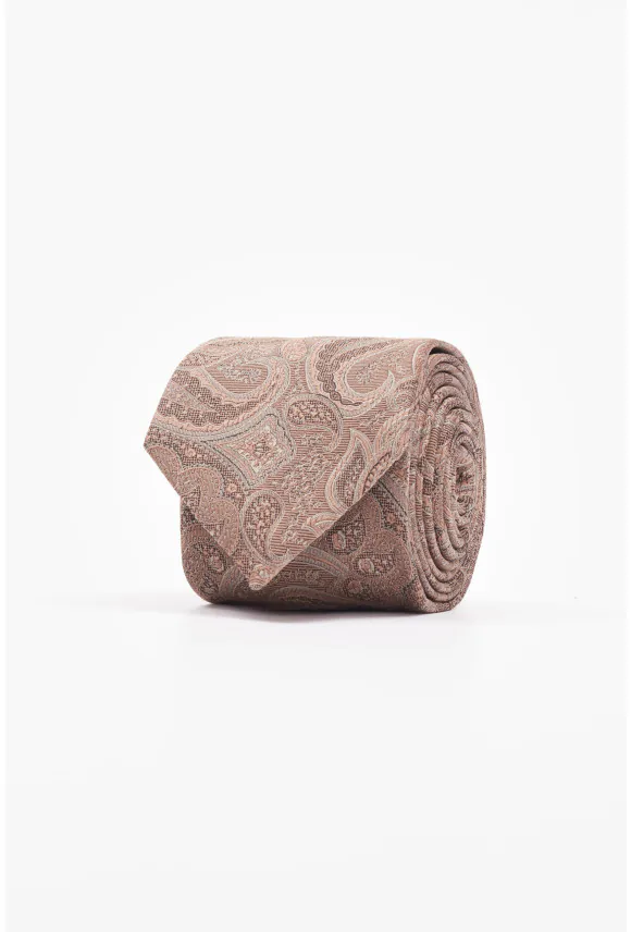 KRAWAT PAISLEY BEŻOWY 214