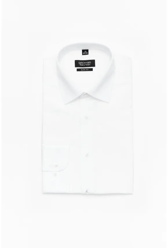 KOSZULA VERSONE 9001 DŁUGI RĘKAW SLIM FIT BIAŁA
