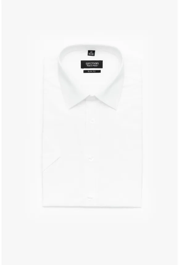 KOSZULA VERSONE 9001 KRÓTKI RĘKAW SLIM FIT BIAŁA