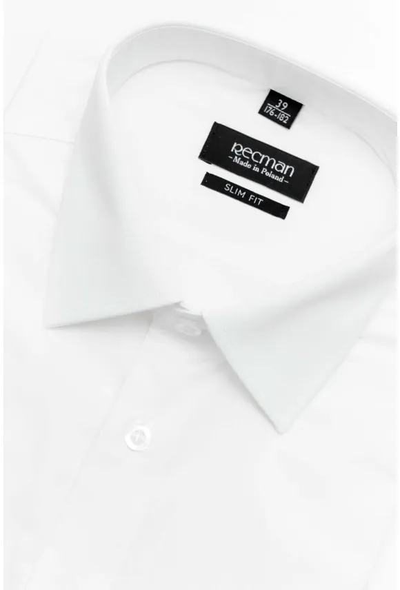 KOSZULA VERSONE 9001 KRÓTKI RĘKAW SLIM FIT BIAŁA