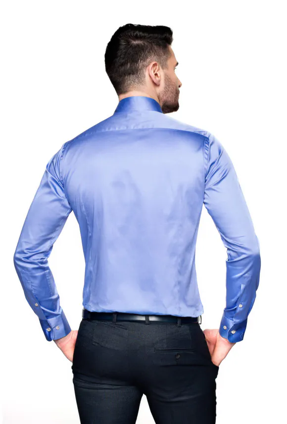 KOSZULA WINCODE 2405 DŁUGI RĘKAW SLIM FIT NIEBIESKI