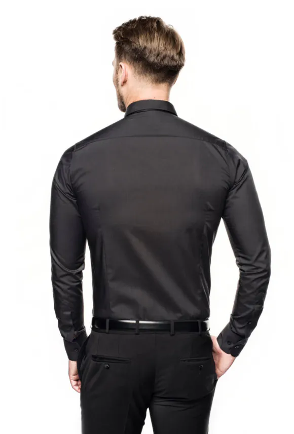 KOSZULA VERSONE COD4 DŁUGI RĘKAW SLIM FIT CZERŃ