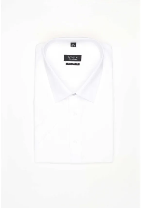 KOSZULA VERSONE 9001 KRÓTKI RĘKAW REGULAR FIT BIAŁA